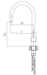 Смеситель для кухни Haiba HB70304-5 сталь